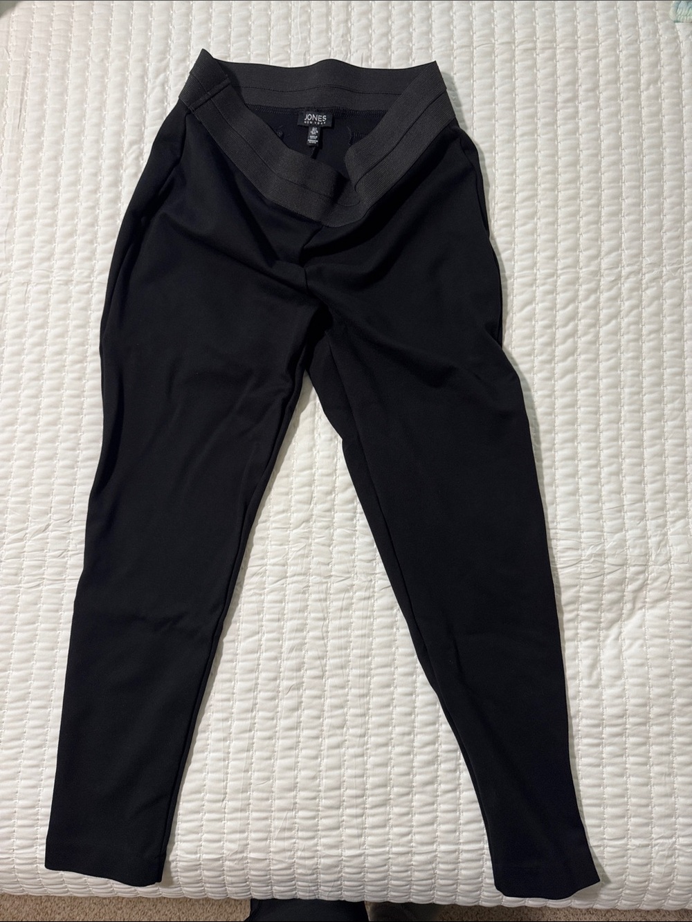 Jones New York Black Ponte Slim Tapered Ankle Pants